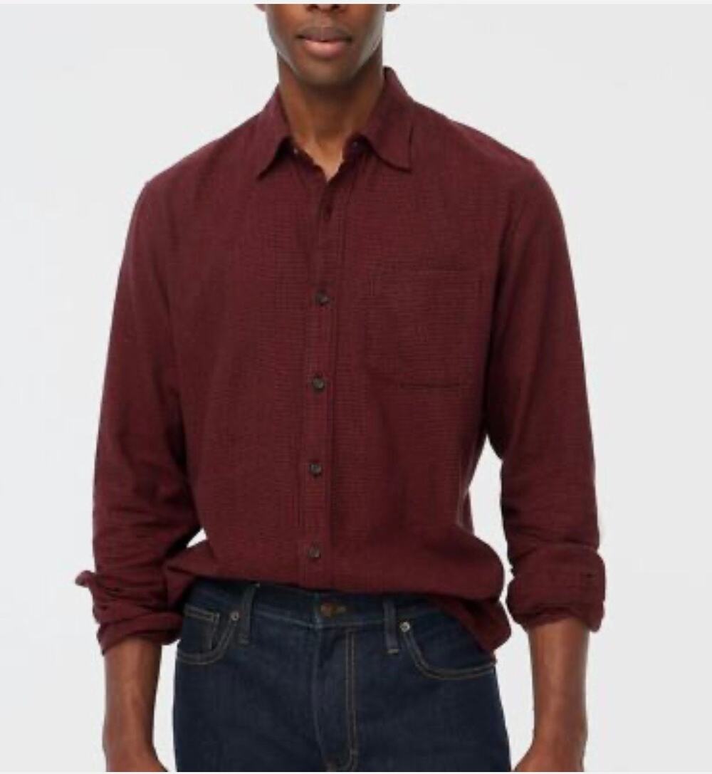 NWT J.Crew Men’s Classic Flannel Shirt Red Black Size XL